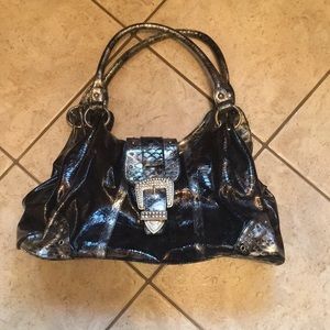 Black and silver purse